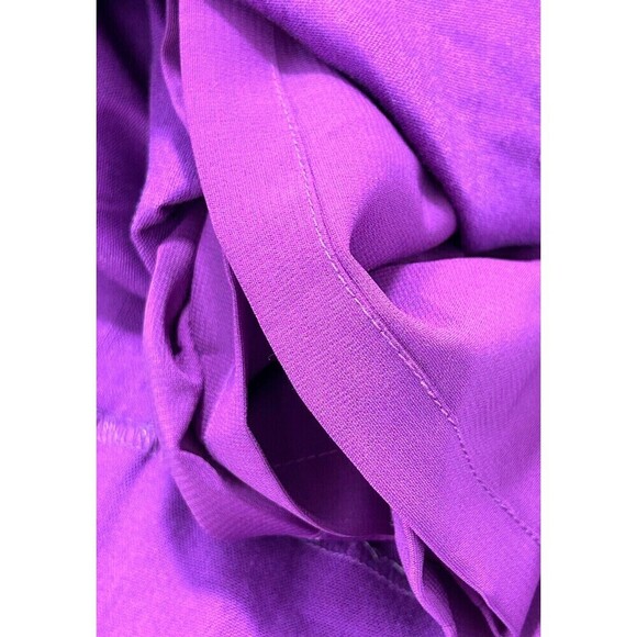 Artelier Nicole Miller Dress Women 12 Linen Purple Surplice Ruched Bodycon Tank - Picture 9 of 12